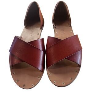 Cynthia Rowley Fiona cognac criss-cross sandals size 7.5